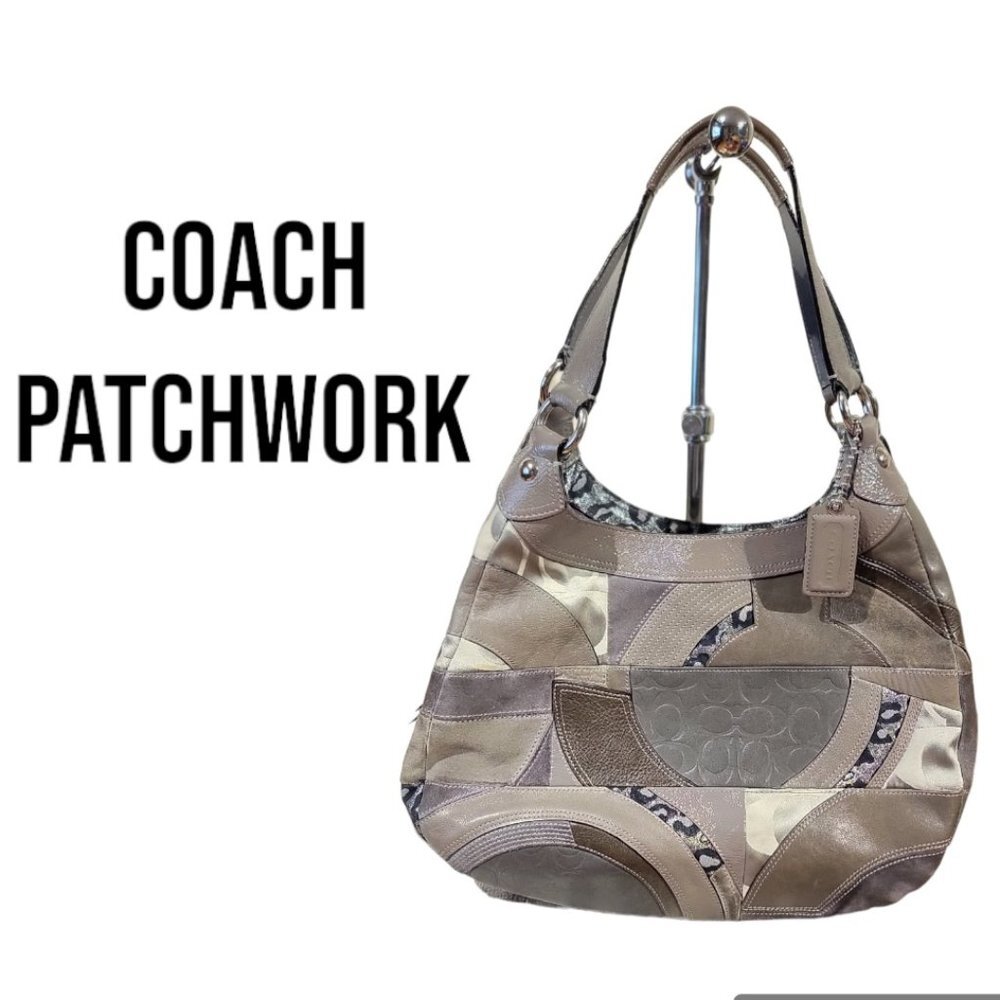 AUTHENTIC COACH PATCHWORK SHOULDER BAG